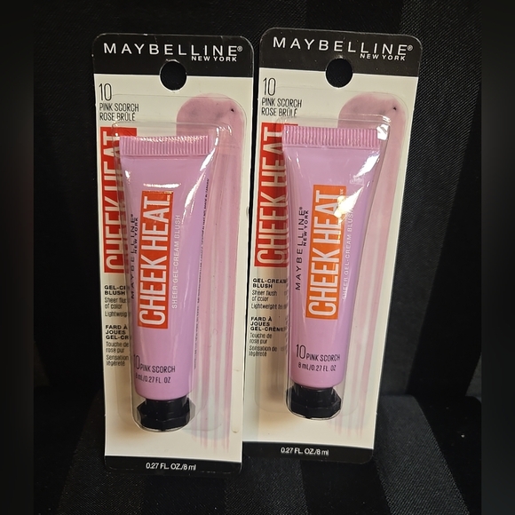 Maybelline Other - 2pc Lot Maybelline Cheek Heat Gel Cream Blush #10 Pink Scorch